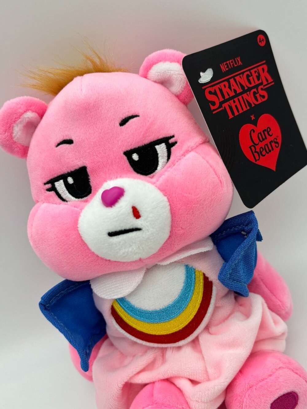 Care Bears x Stranger Things 9" Pink Cheer Bear as Eleven Fun Size Stuffed Plush